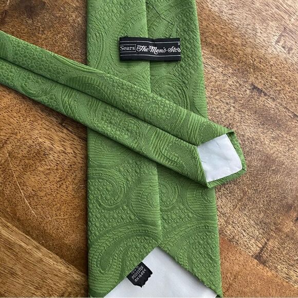 Vintage Sears 1970’s 1980’s avacado green polyester tie - Picture 3 of 4